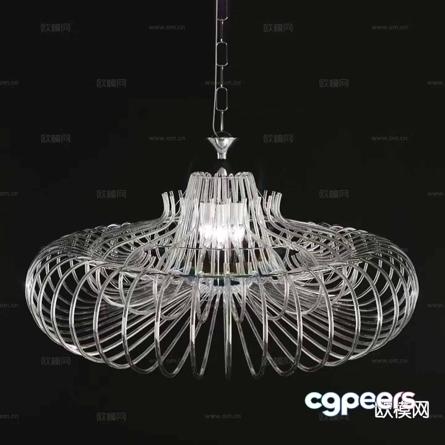 Modern creative chandelier glass chandelier 3d model