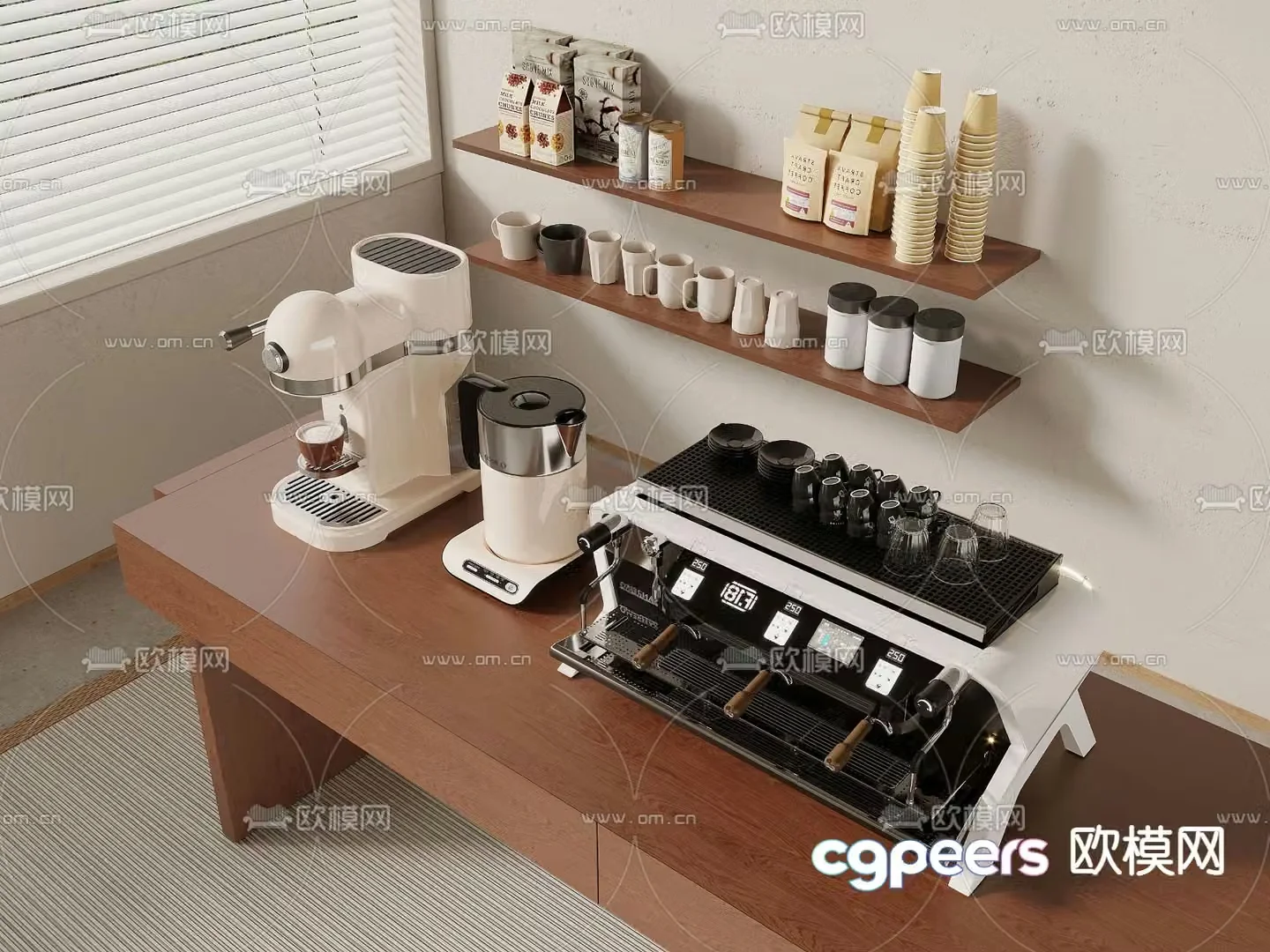 Kitchen appliances coffee maker kettle 3d model