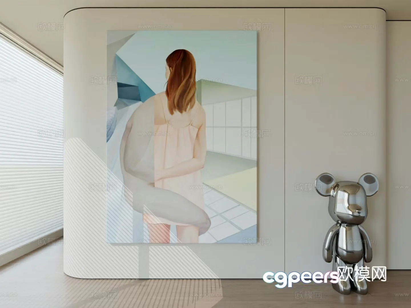 Modern minimalist hanging painting abstract art hanging painting 3d model