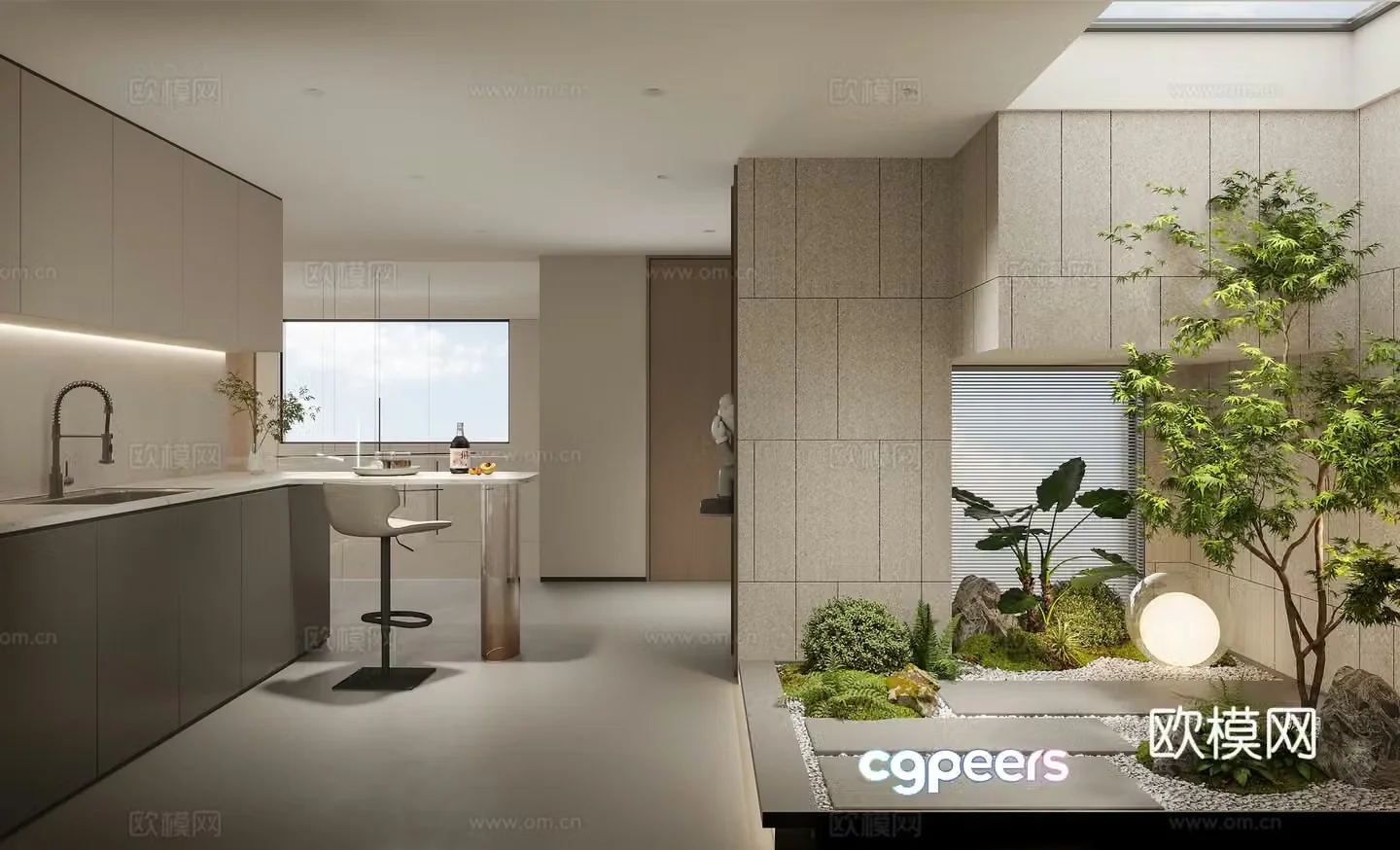 Modern plant landscape 3d model