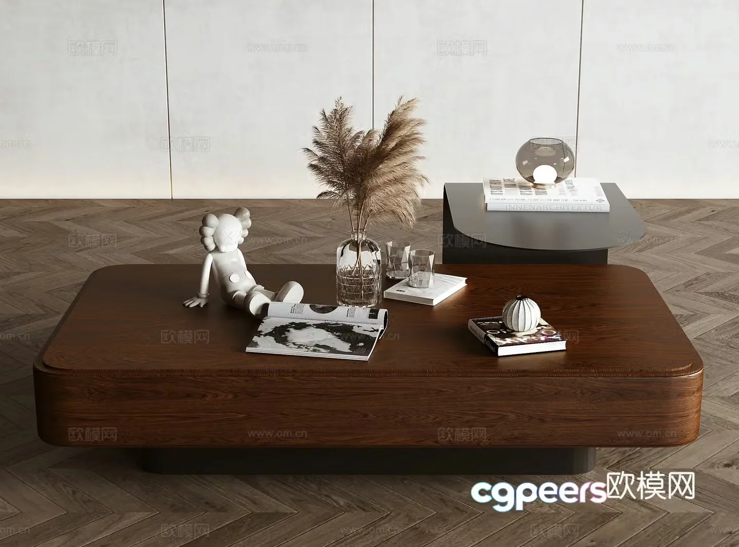 Middle-aged style coffee table 3D model