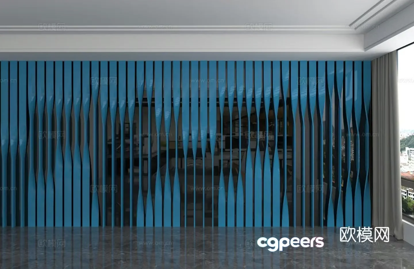 Modern background wall 3d model