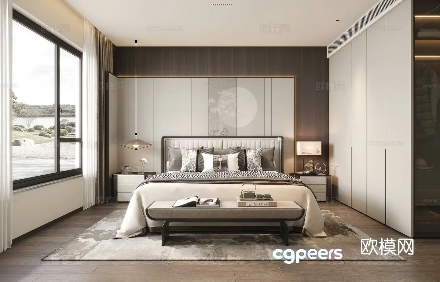 New Chinese style bedroom master bedroom 3d model