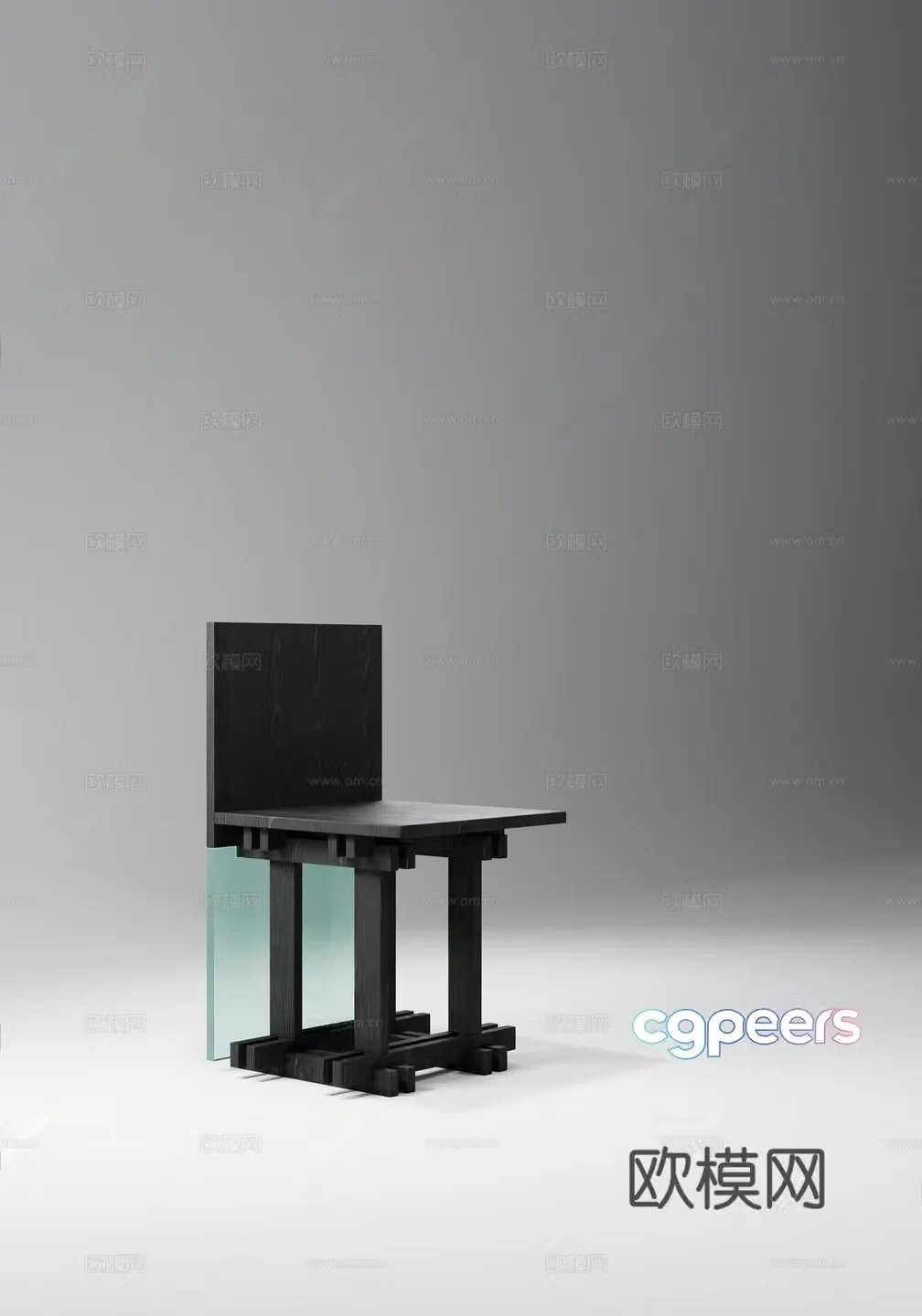 New Chinese style simple dining chair Acrylic chair Wooden chair Modern minimalist other stools Stool 3d model 3d model