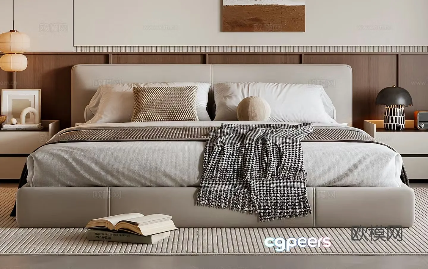 Middle-aged double bed 3D model