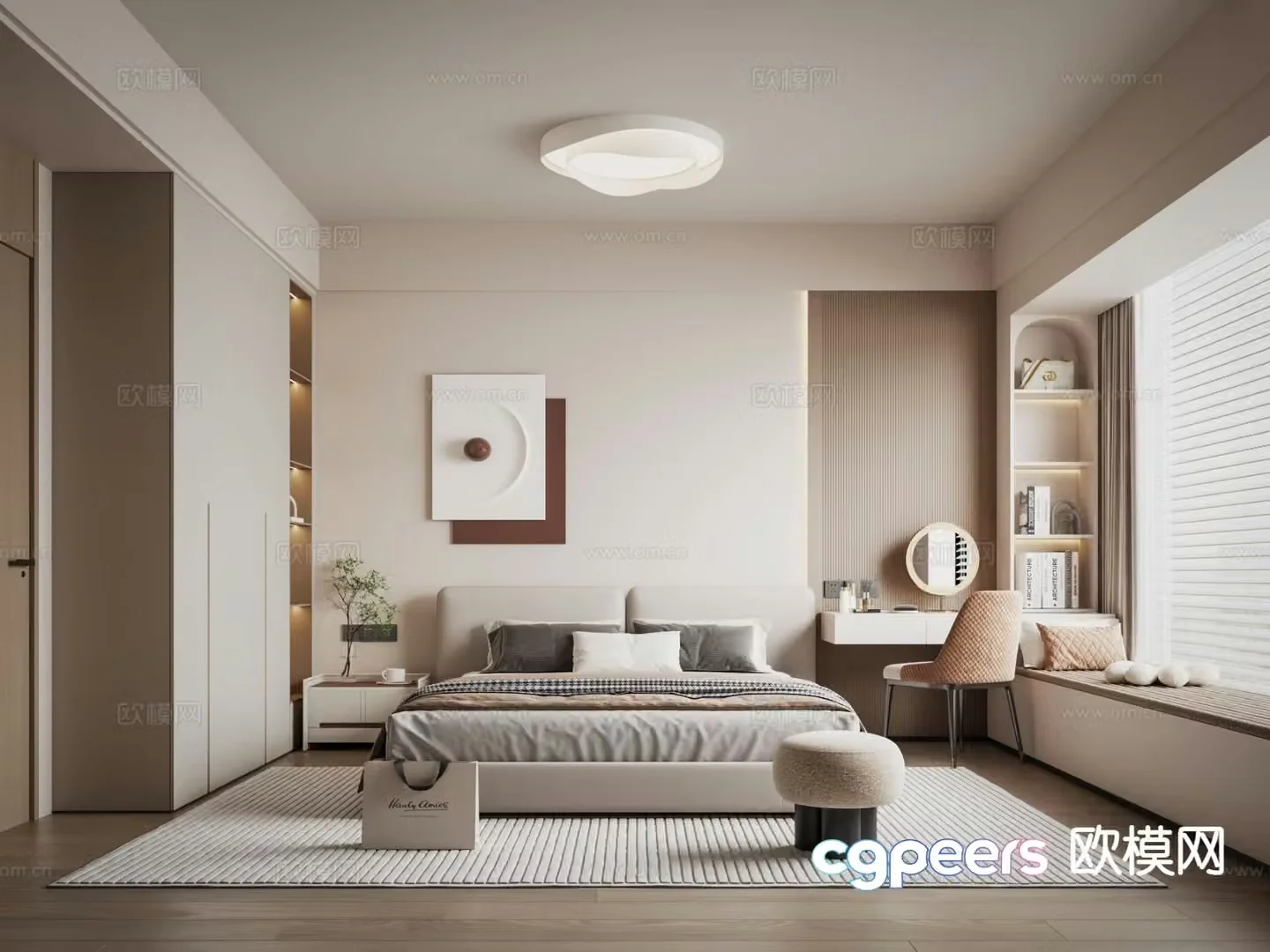 Modern bedroom master bedroom 3d model