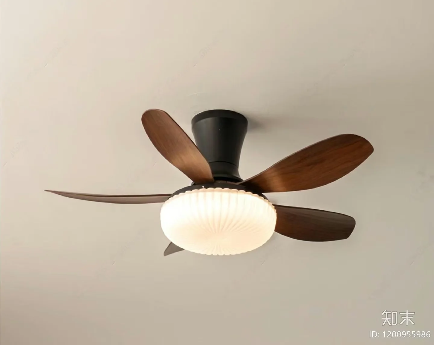 A Modern Ceiling Fan With A Light Fixture 3D Model – 11643 – CORONA Render