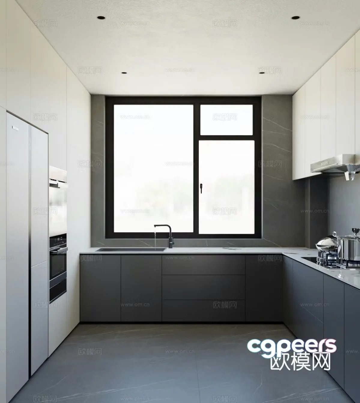 modern kitchen cabinet 3d model