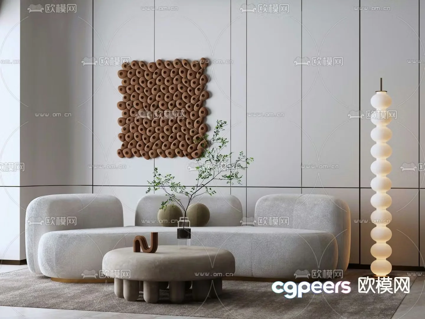 Special shaped sofa curved sofa 3d model