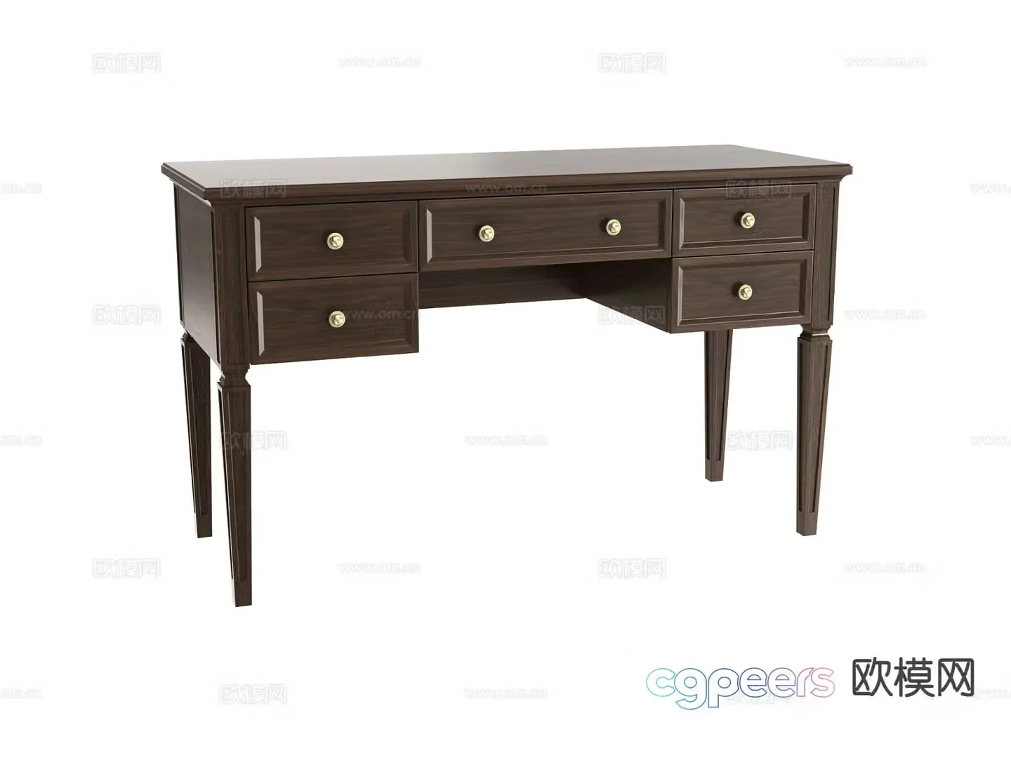 American desk desk 3d model