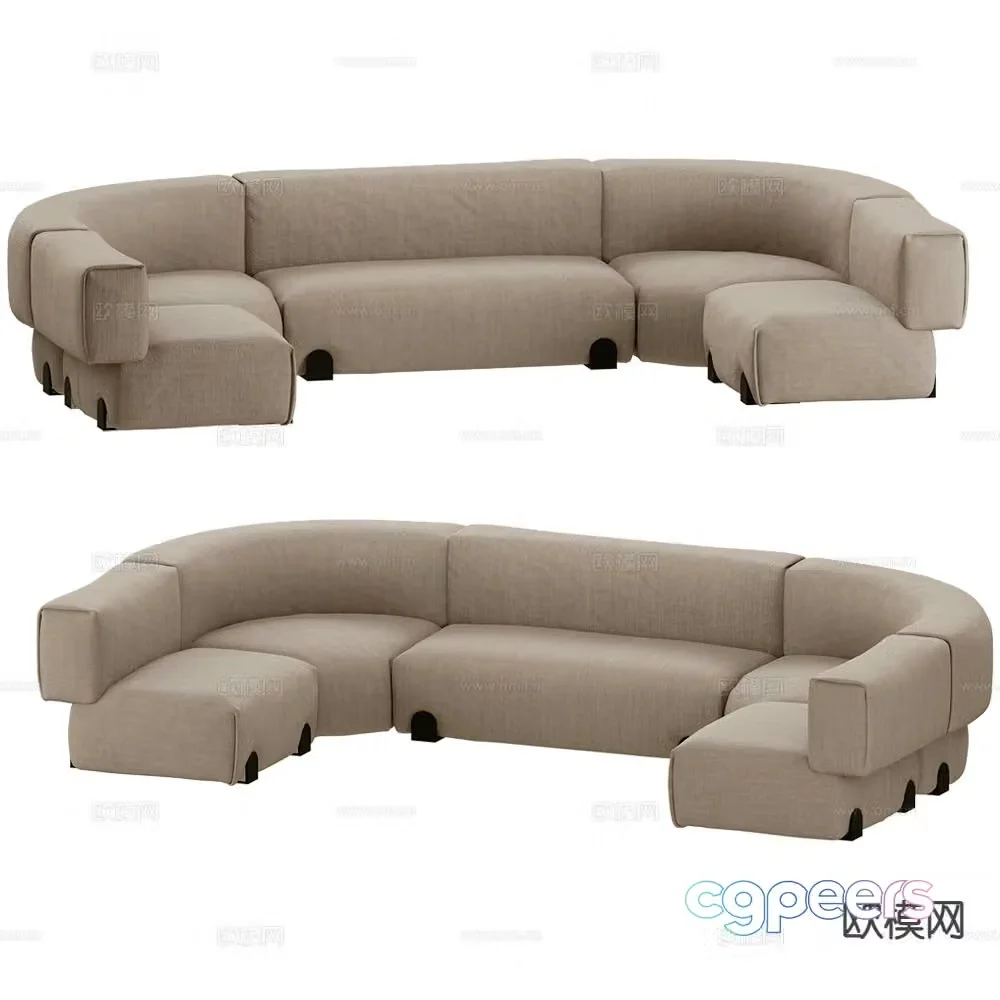Saba fabric sofa corner multi-person sofa 3d model