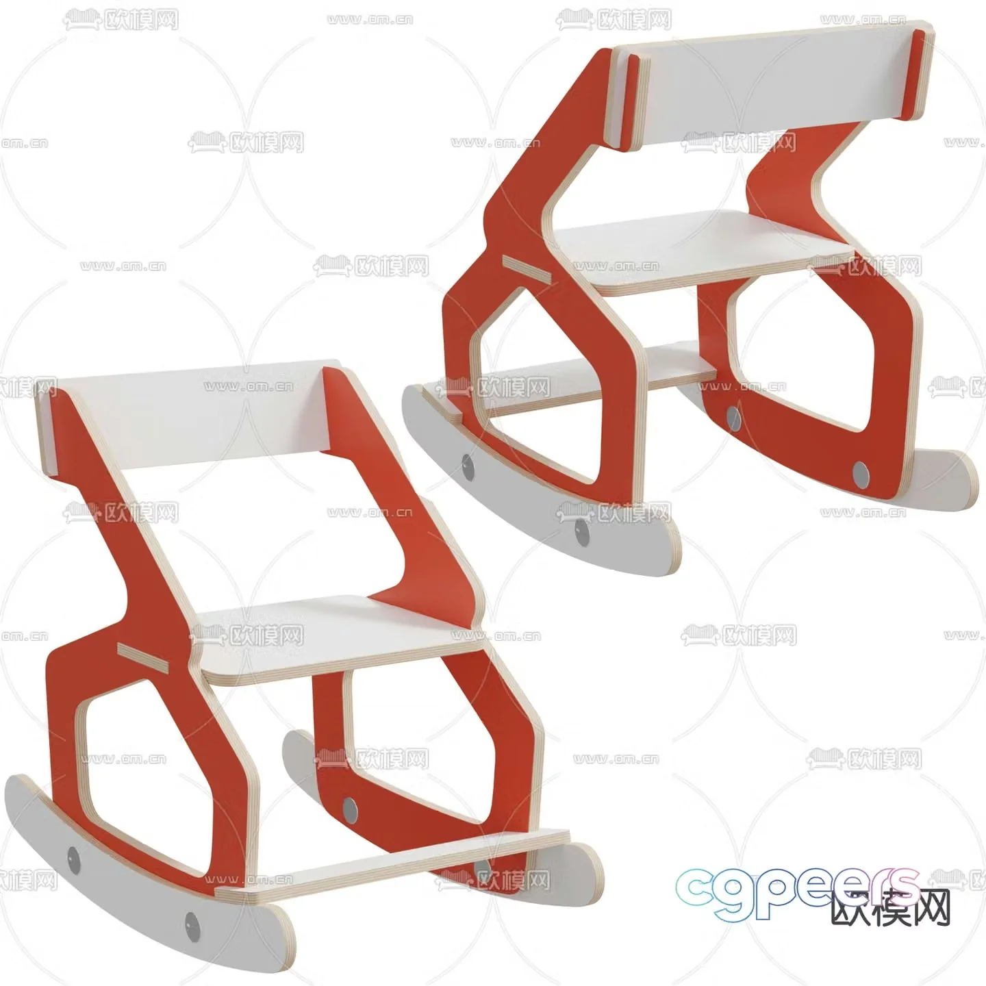 rocking chair children’s chair 3d model