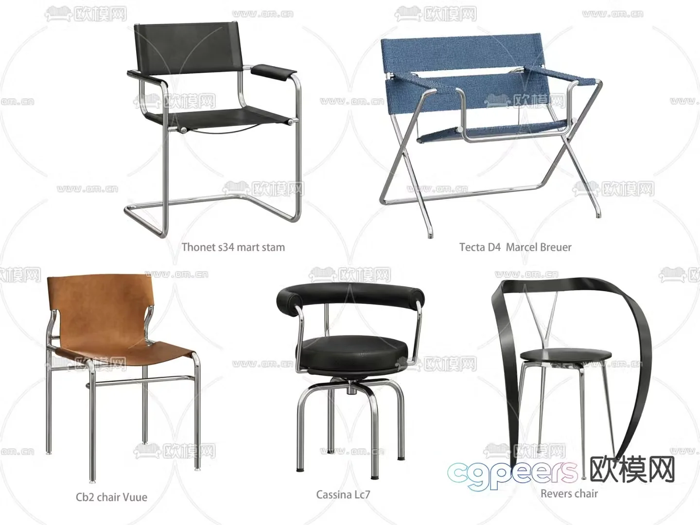 Stainless steel chair single chair sofa chair leisure chair 3d model