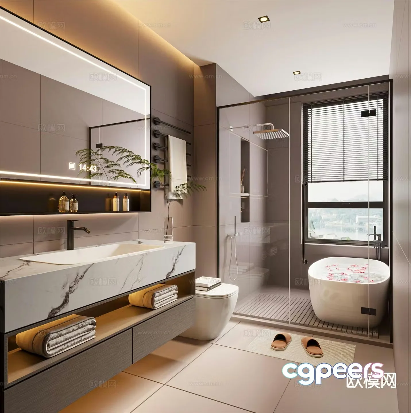 Modern bathroom bathroom toilet 3d model
