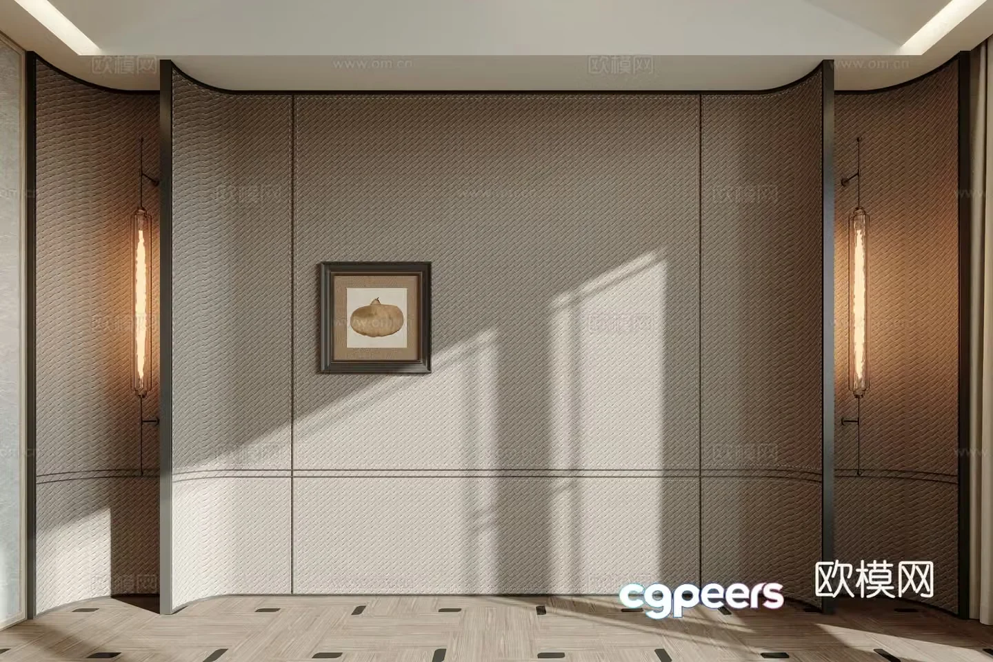 Modern background wall bedside background 3d model