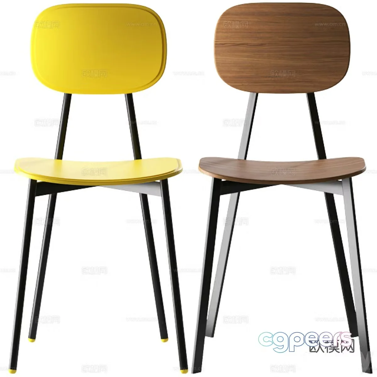 Nordic dining chair Simple dining chair Minimalist dining chair Wooden dining chair Simple single chair Wooden chair Art single 3D model