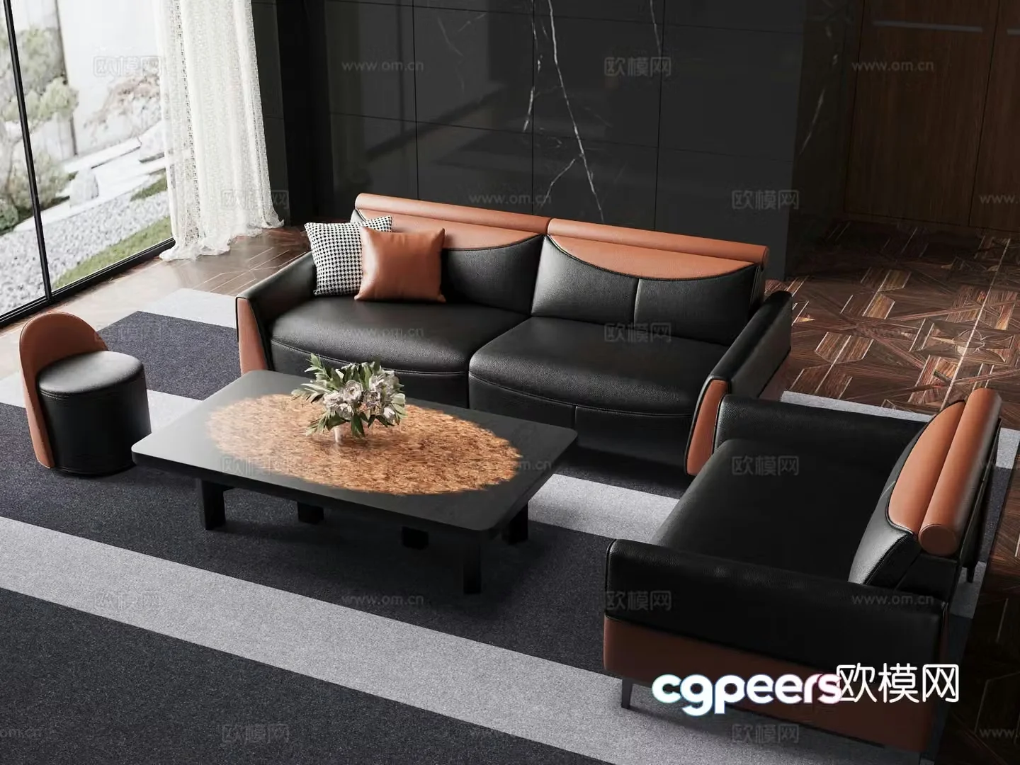 Italian sectional sofa 3d model