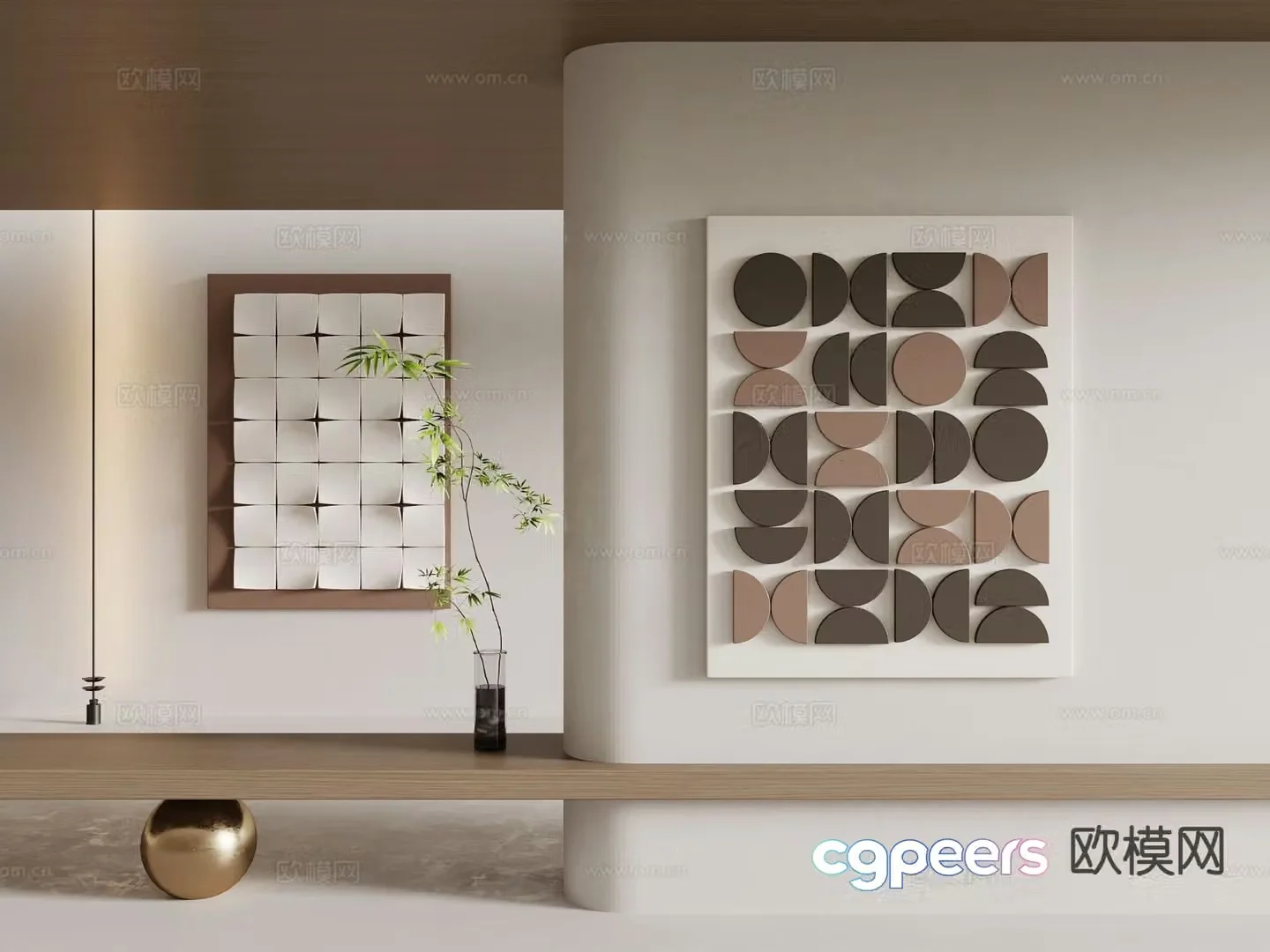 Geometric hanging paintings three-dimensional paintings decorative paintings 3D model