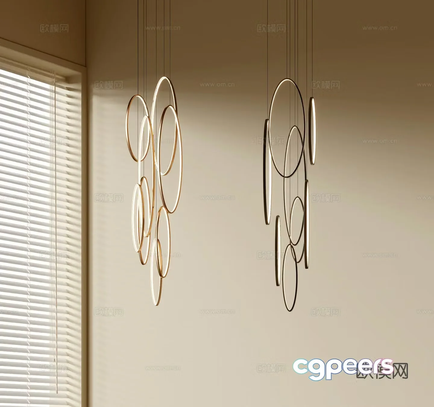 Modern simple chandeliers Nordic style chandeliers Mediterranean style chandeliers Study lamp combination Restaurant lamp 3D model