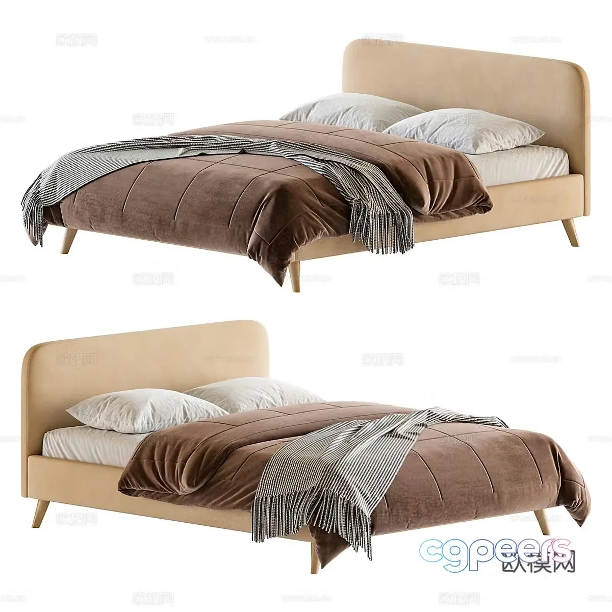 Nordic single bed 3D model