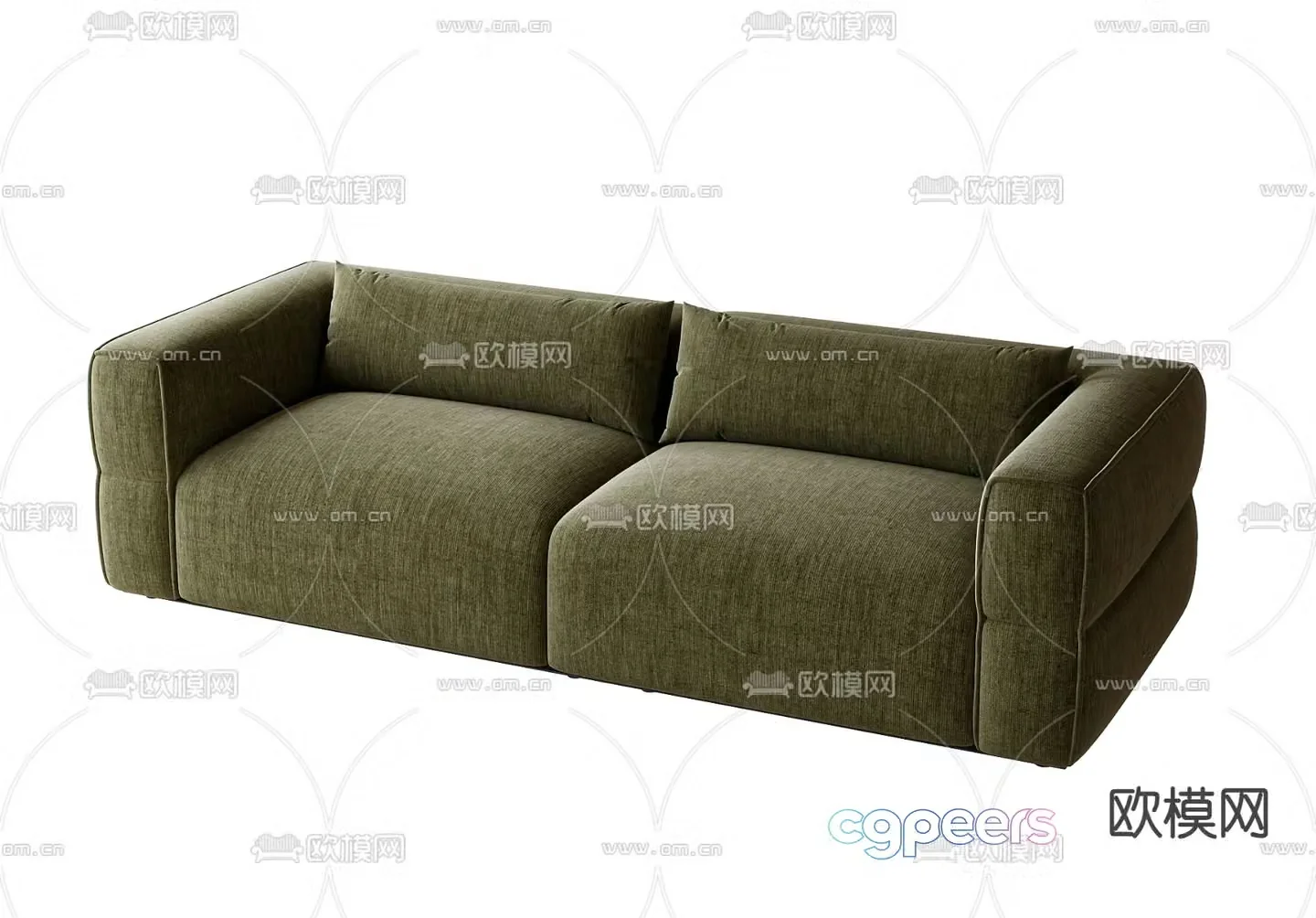 Double sofa upholstered sofa 3d model