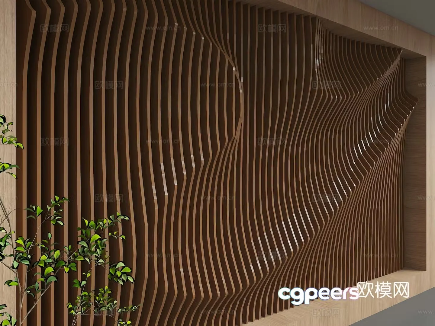 Modern background wall 3d model