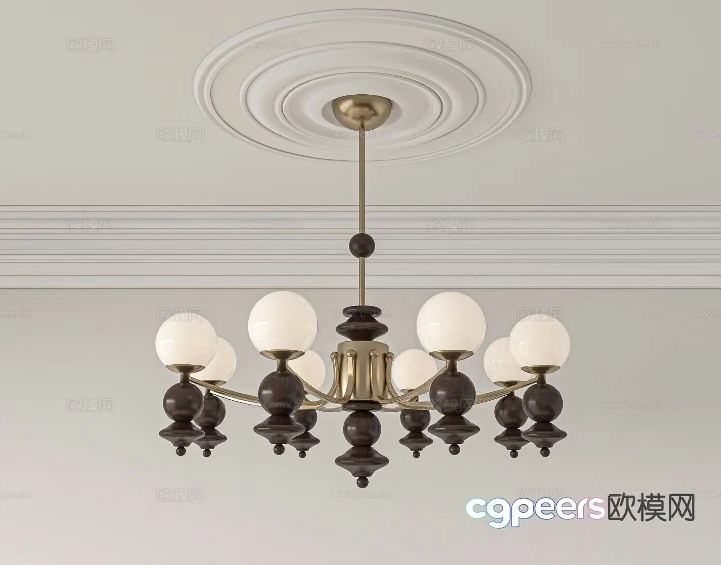 Medieval style chandelier restaurant chandelier 3d model
