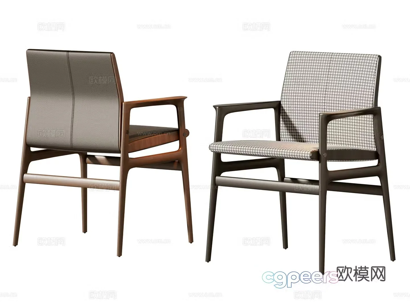 Modern single chair dining chair 3d model