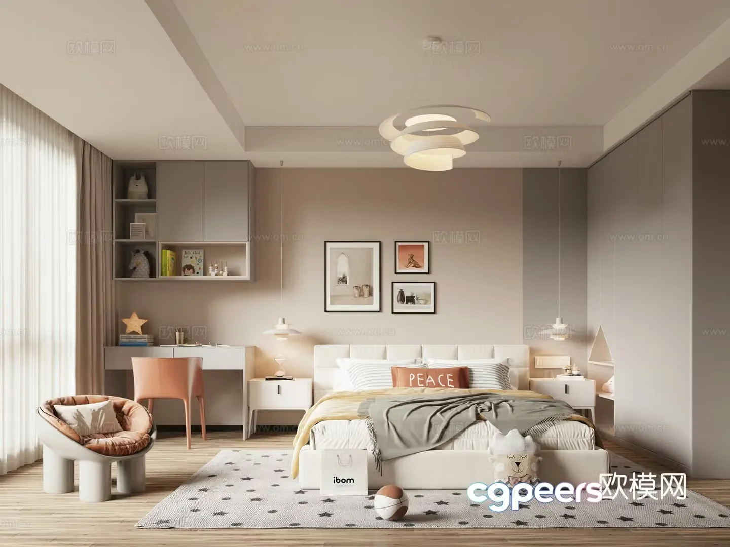 Modern children’s room 3d model