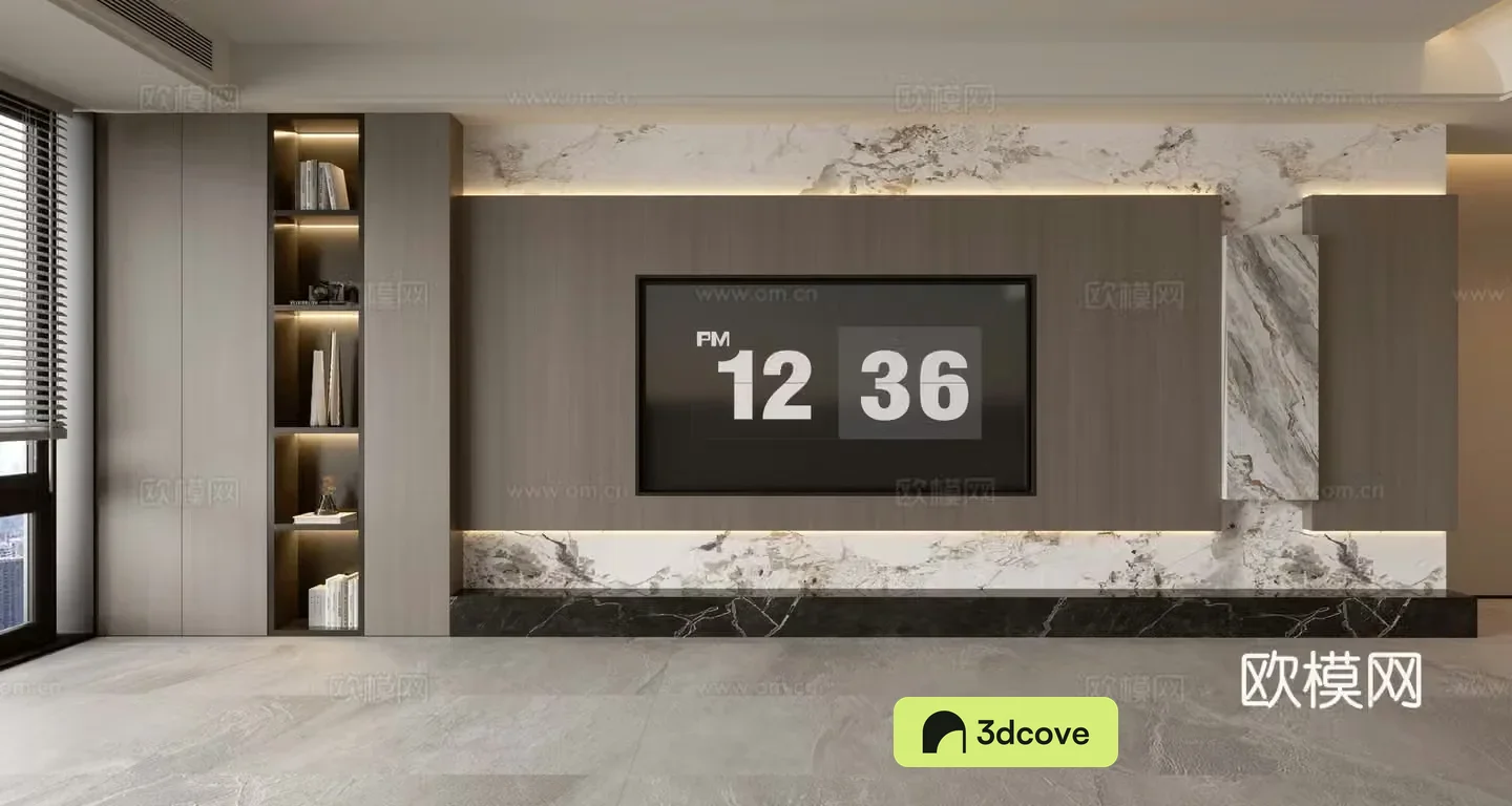 Modern TV background wall