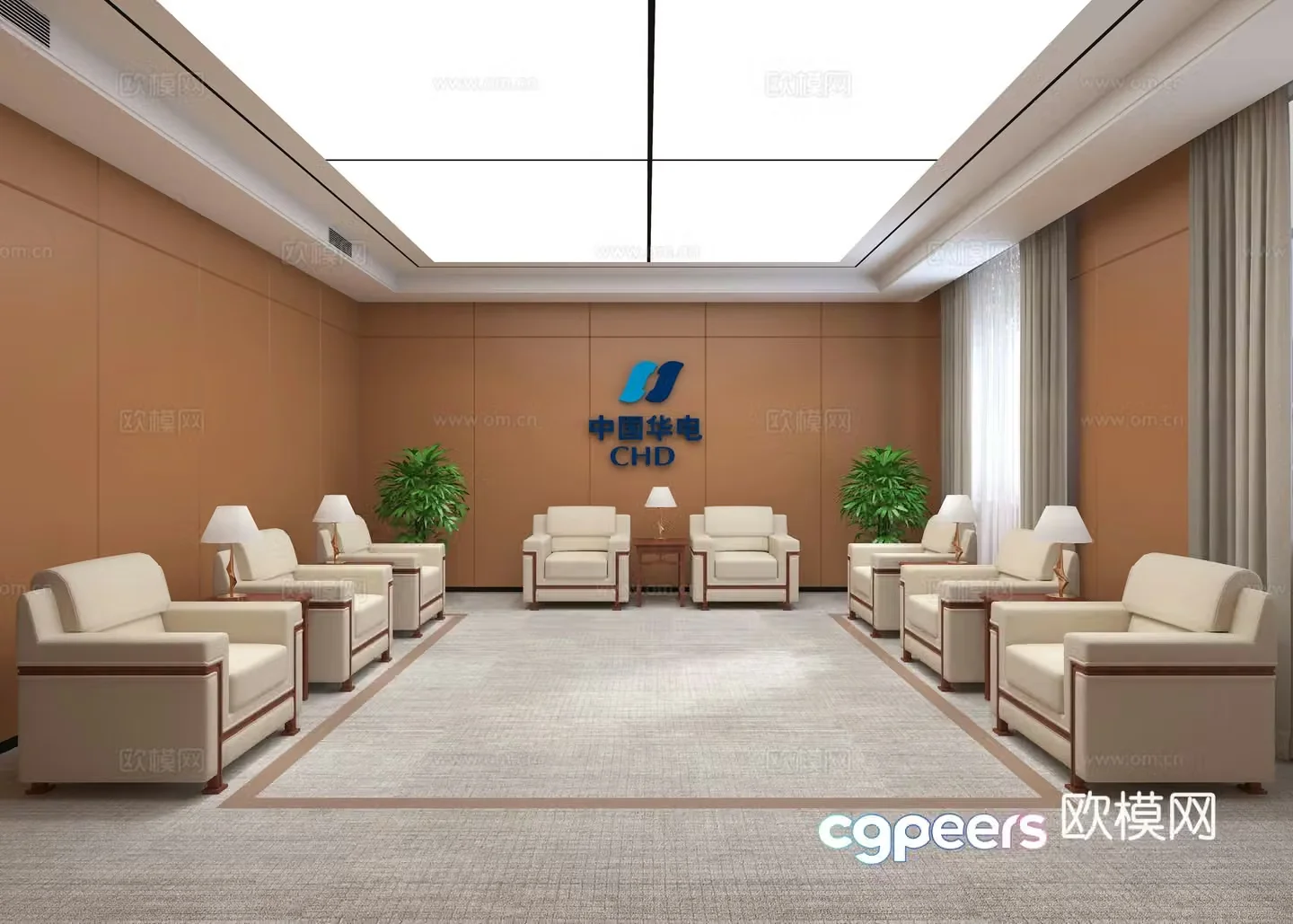 Reception room lounge 3d model