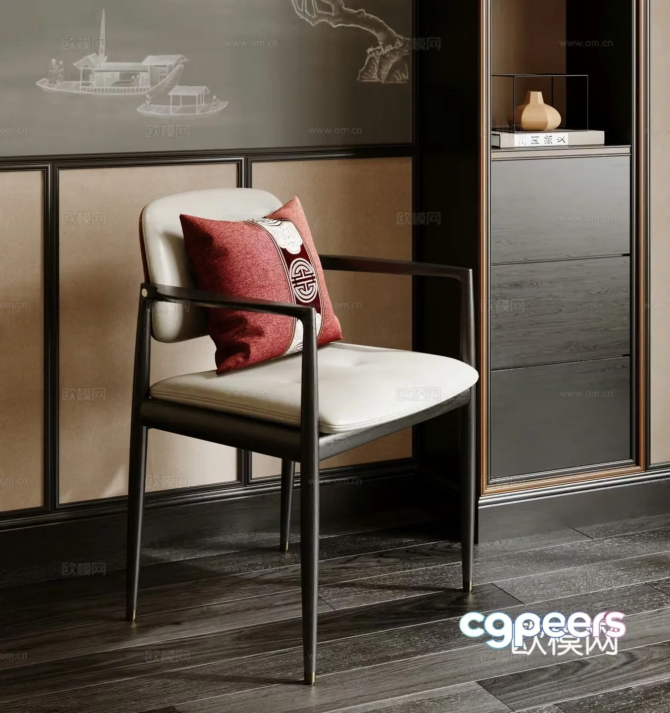 New Chinese single chair 3D model