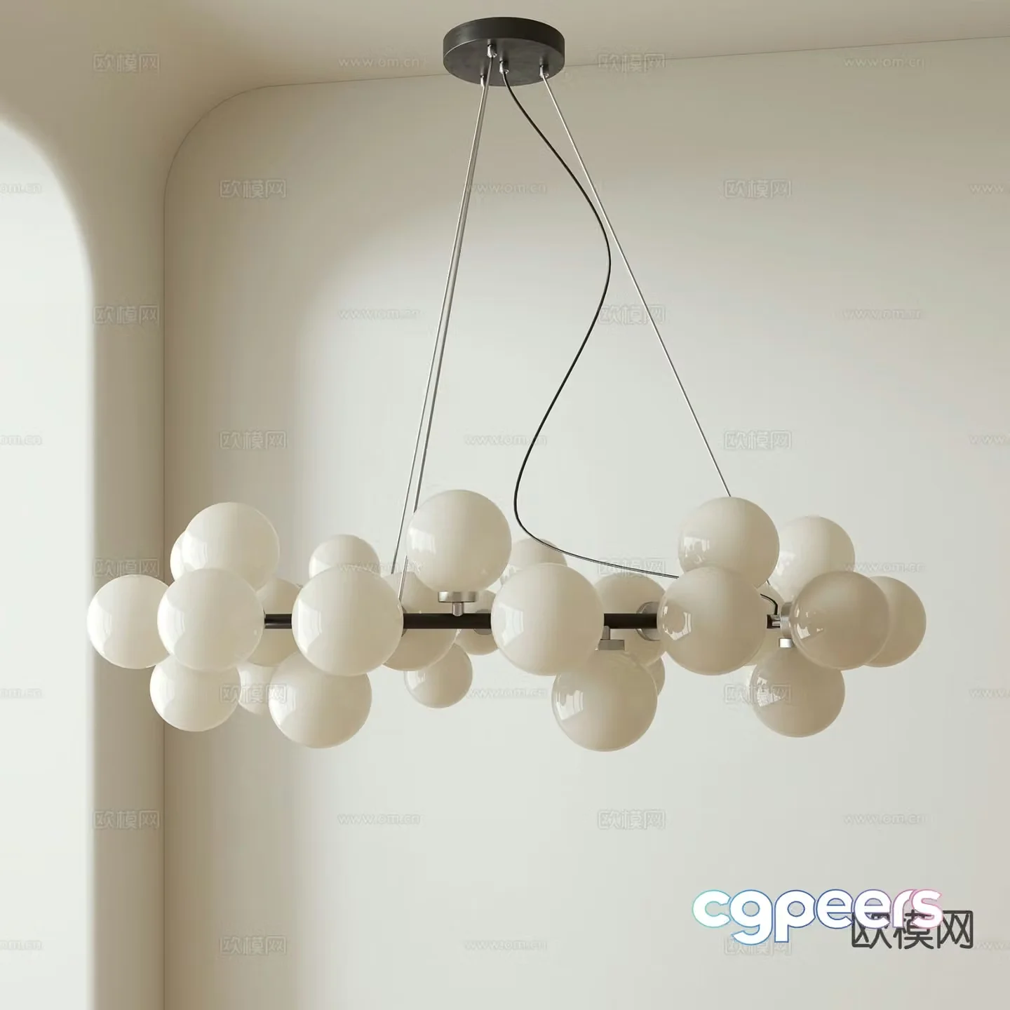 Nordic spherical chandelier 3d model