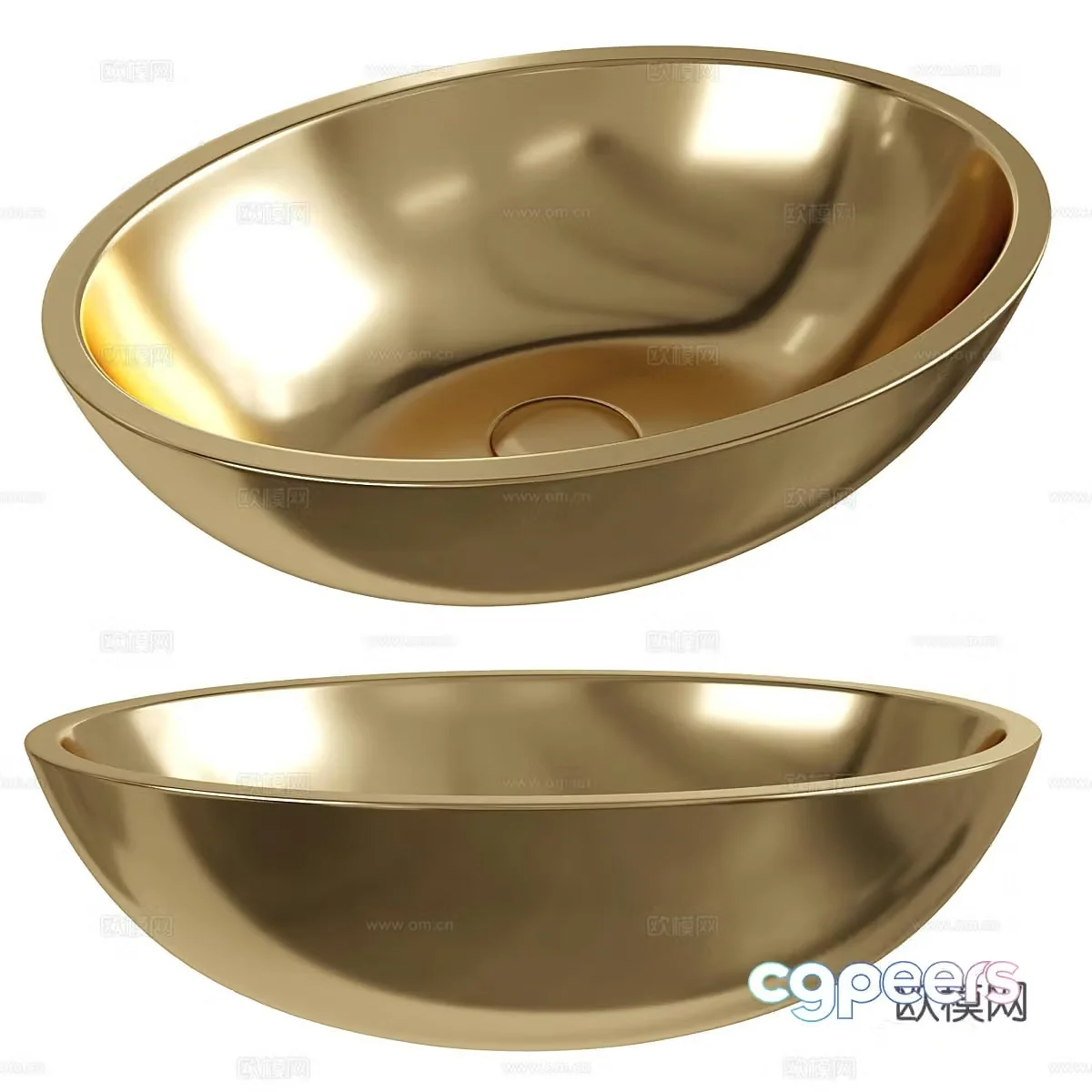 Washbasin Metal Basin Metal Washbasin Golden Washbasin Over-Counter Basin Hotel Washbasin 3D Model