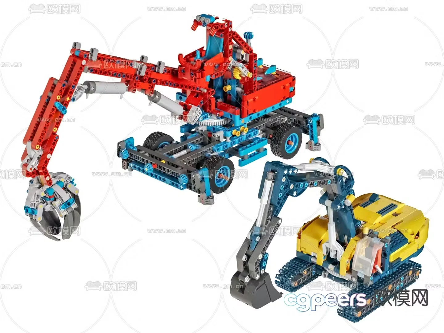 Block excavator toy 3d model