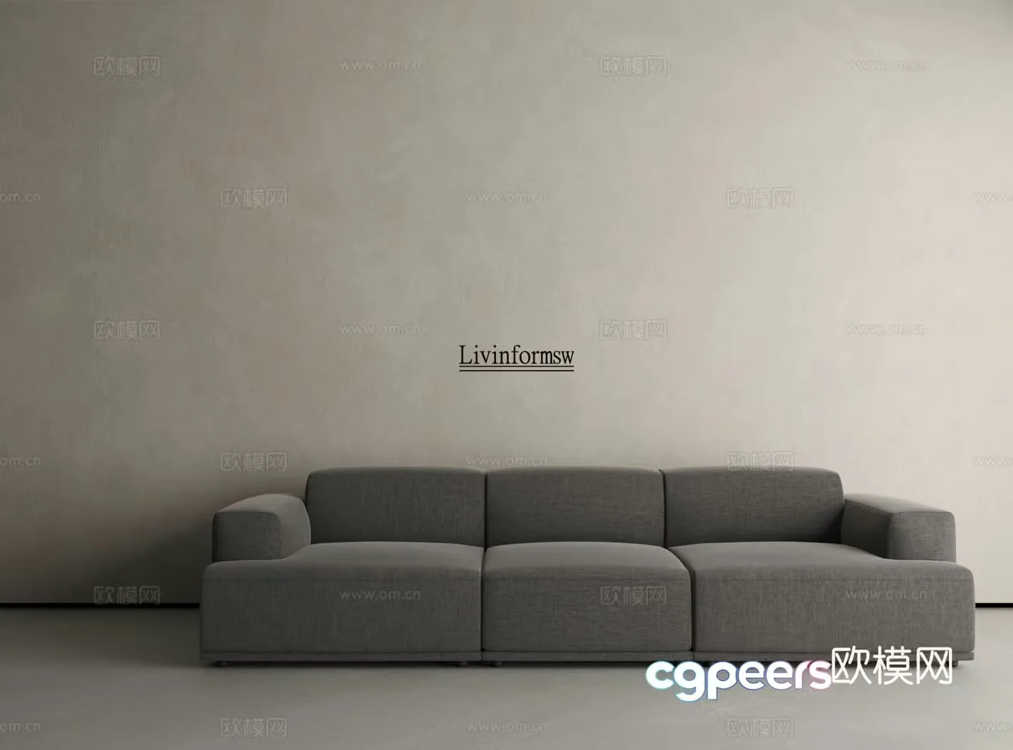 Livinforms three-person sofa 3d model