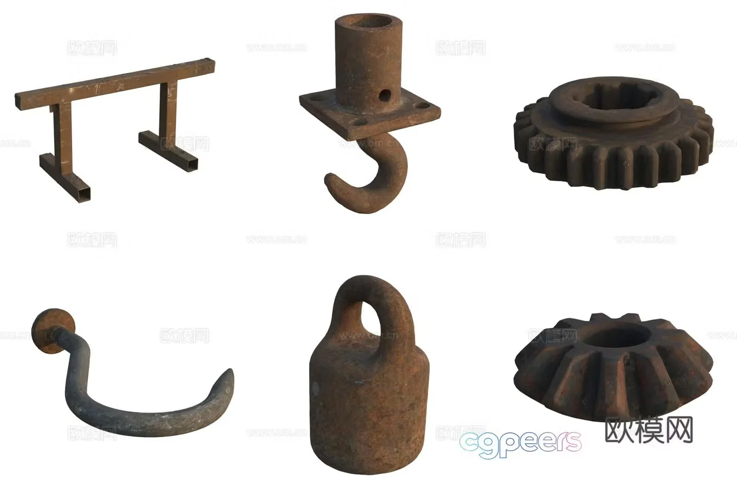 Tool accessories iron hook weight auto repair parts 3D model