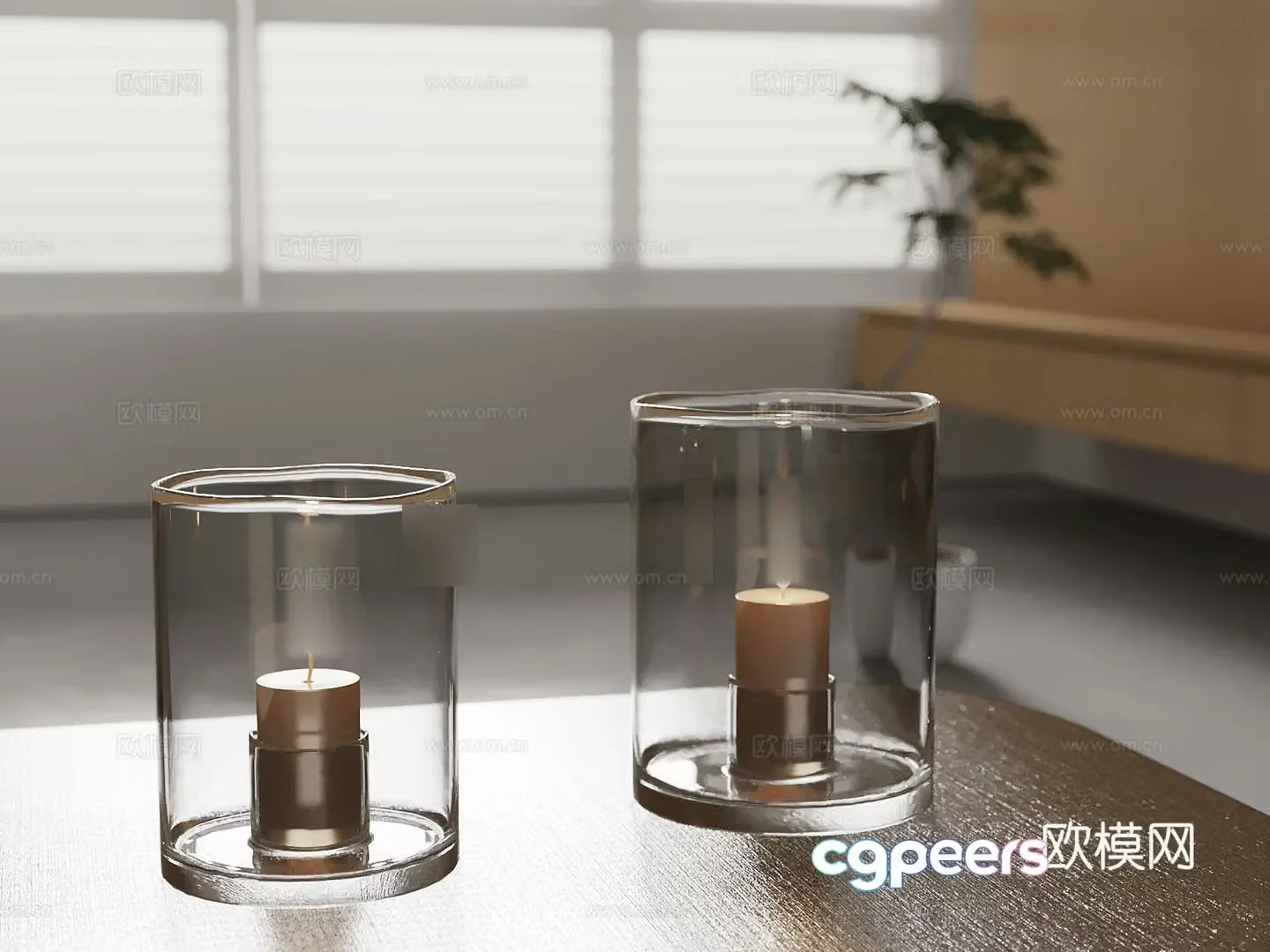 Modern candle ornament 3d model