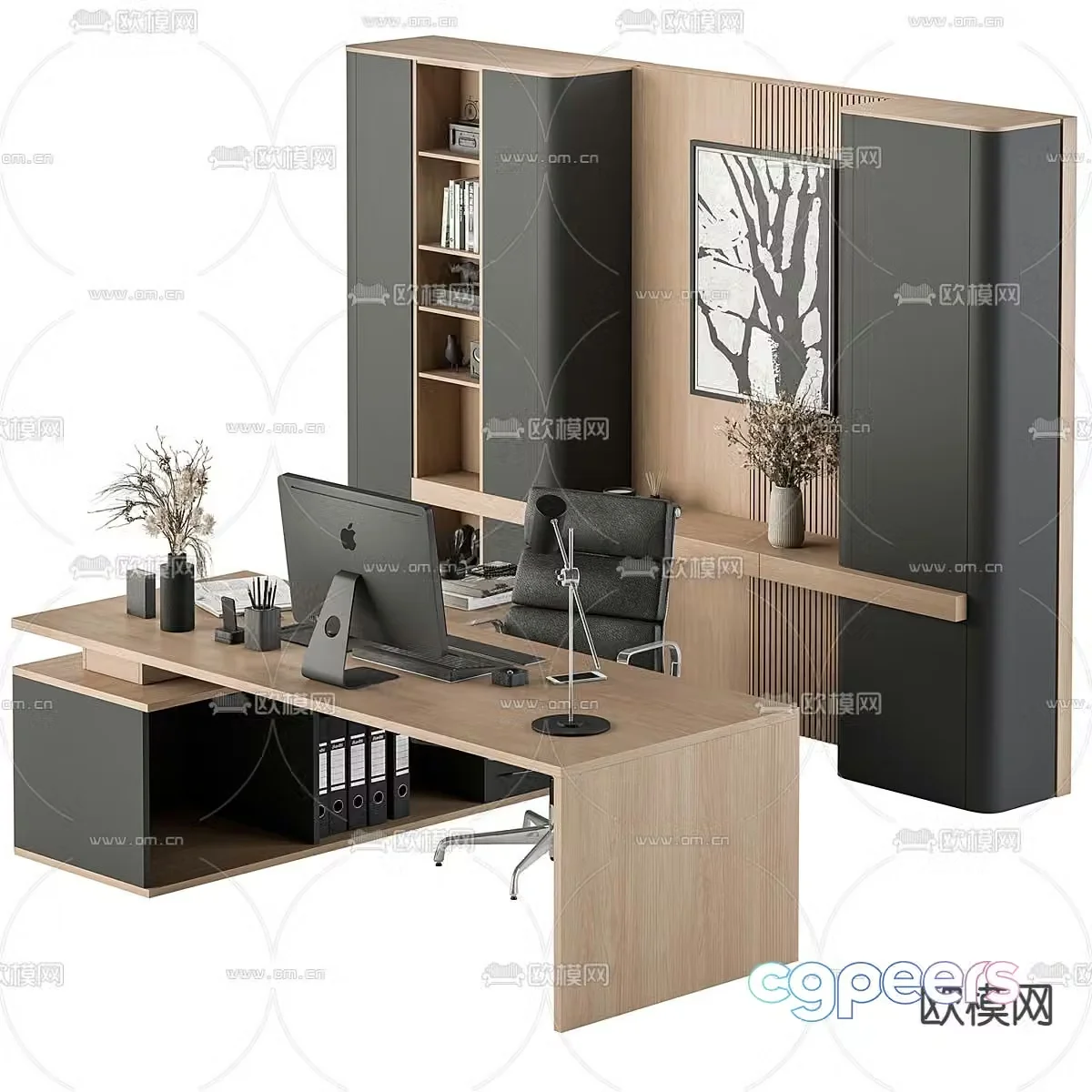 Desk desk desk boss desk 3d model
