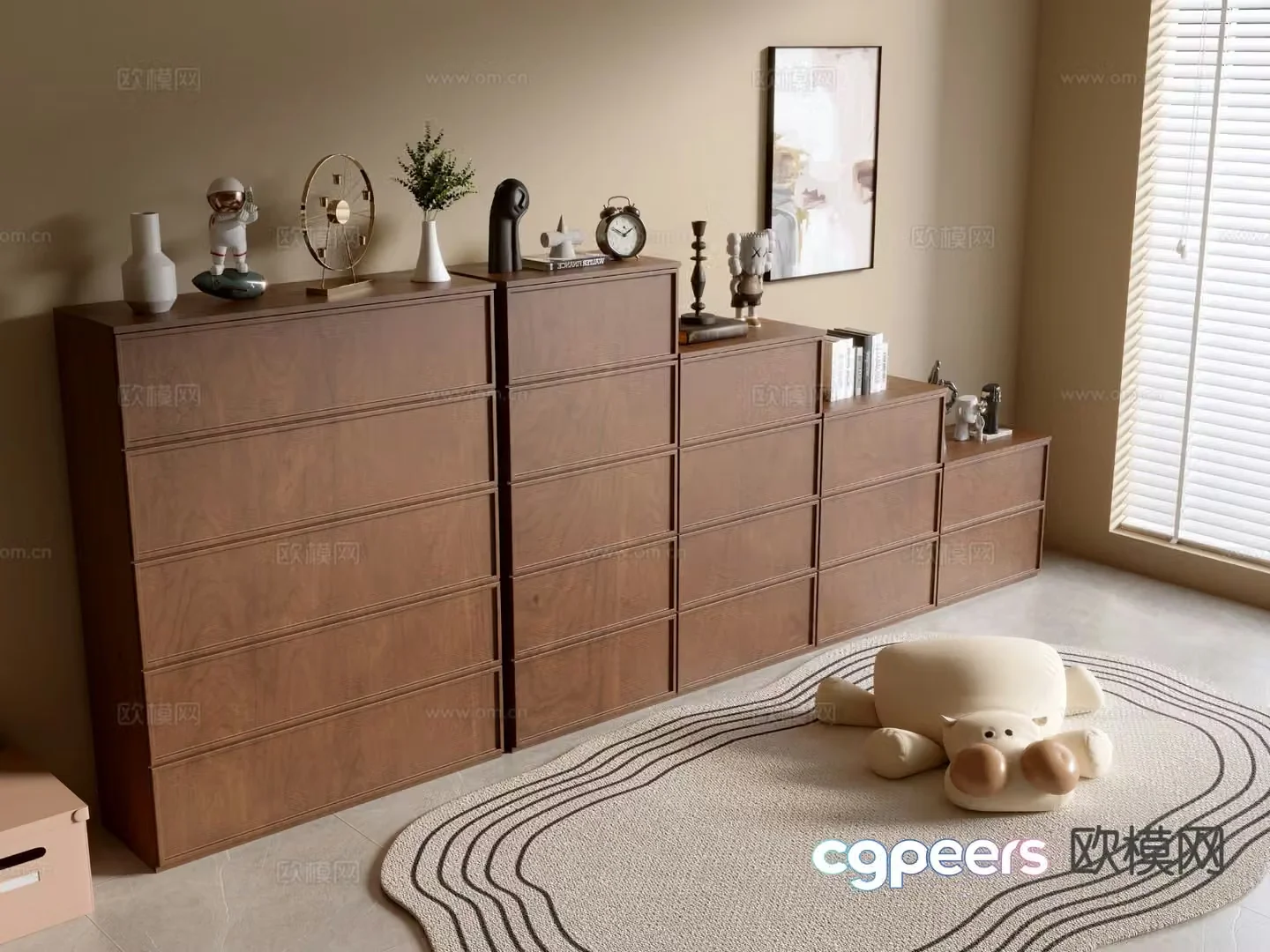Medieval style chest of drawers 3D model