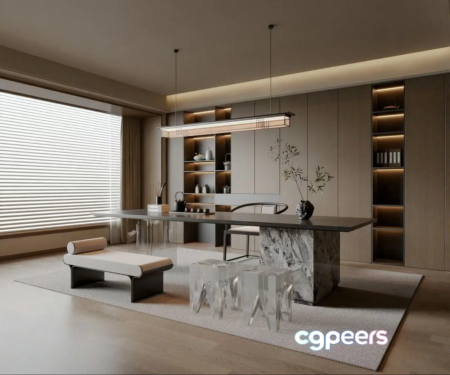Modern Office Space 3D Model – 2399 – VRAY Render