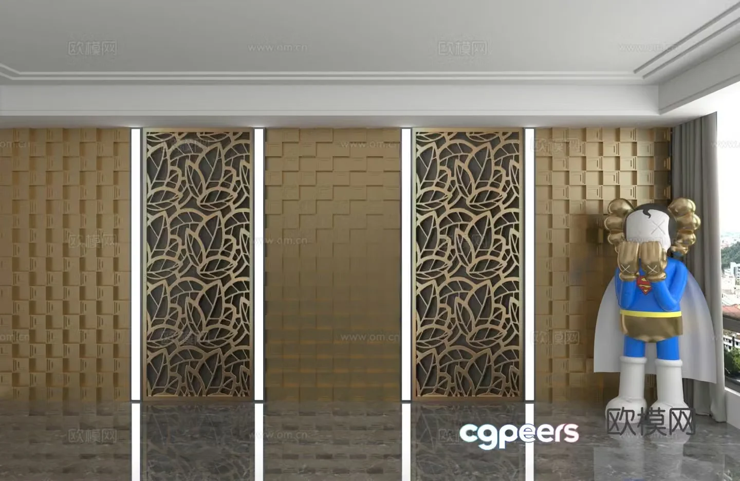 Modern background wall 3d model