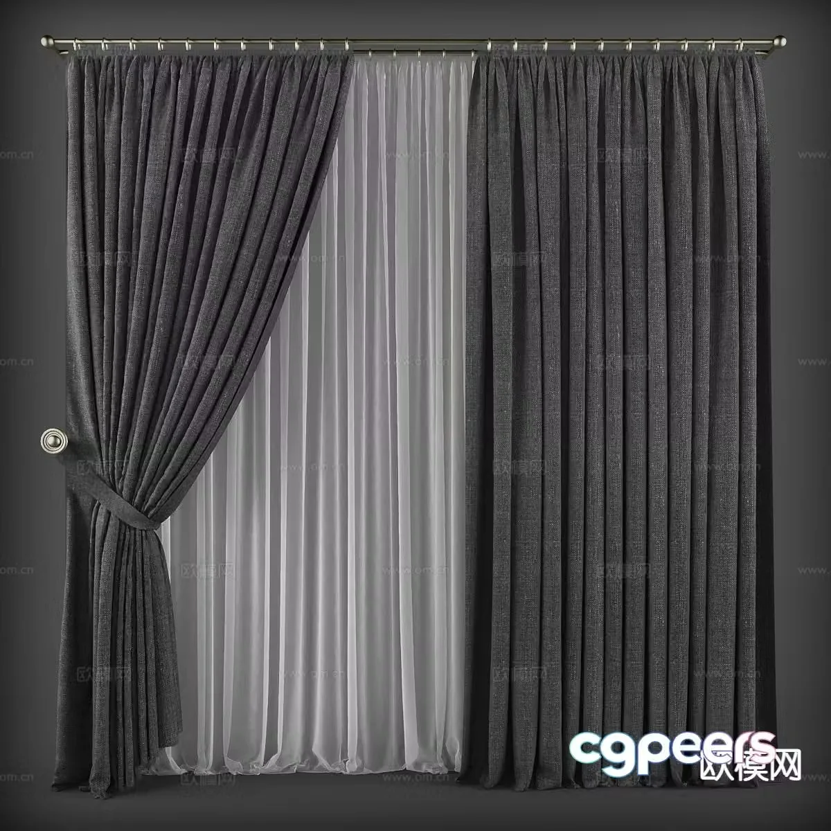 Plain curtains and screens 3d model