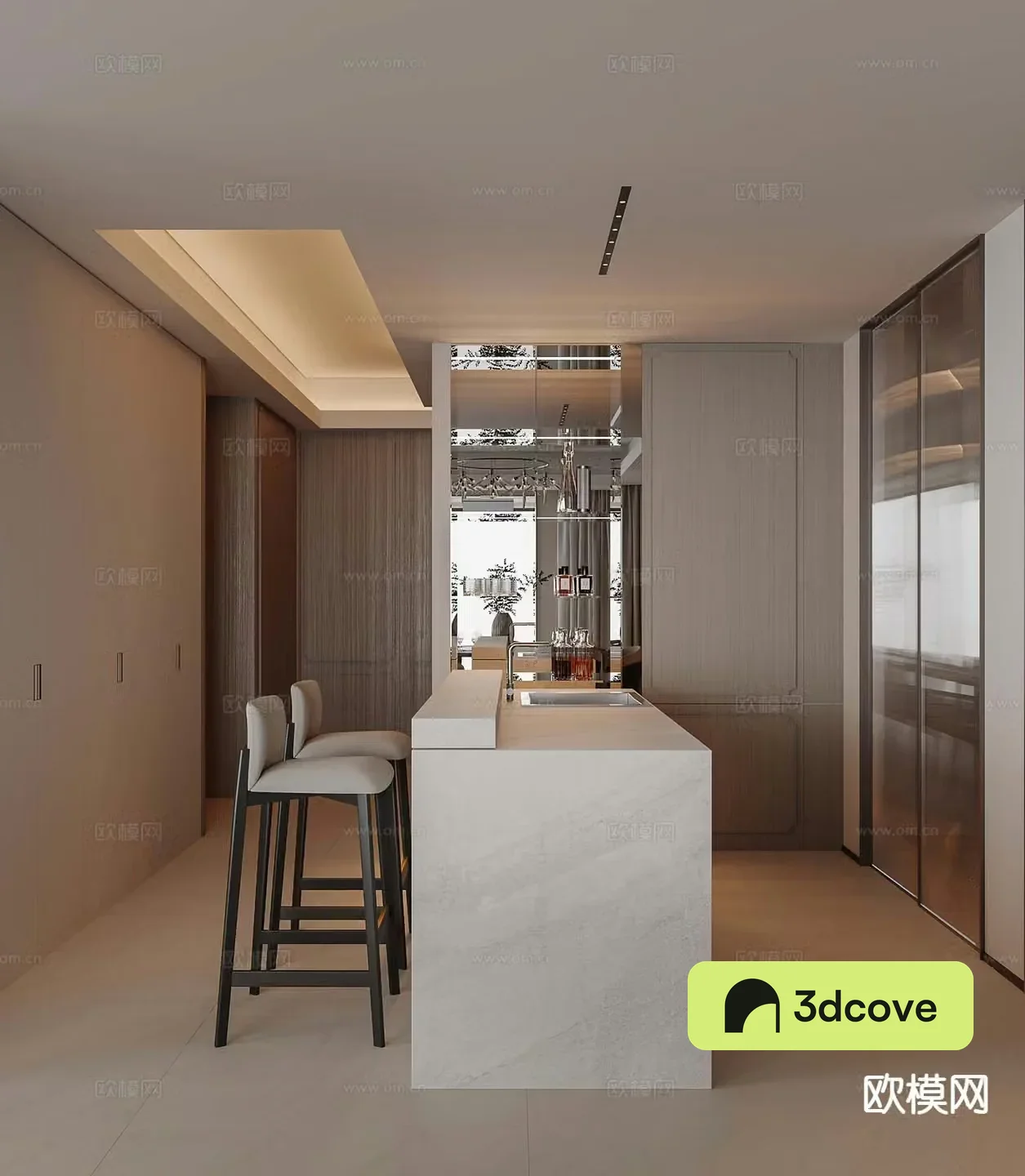 Modern island western kitchen