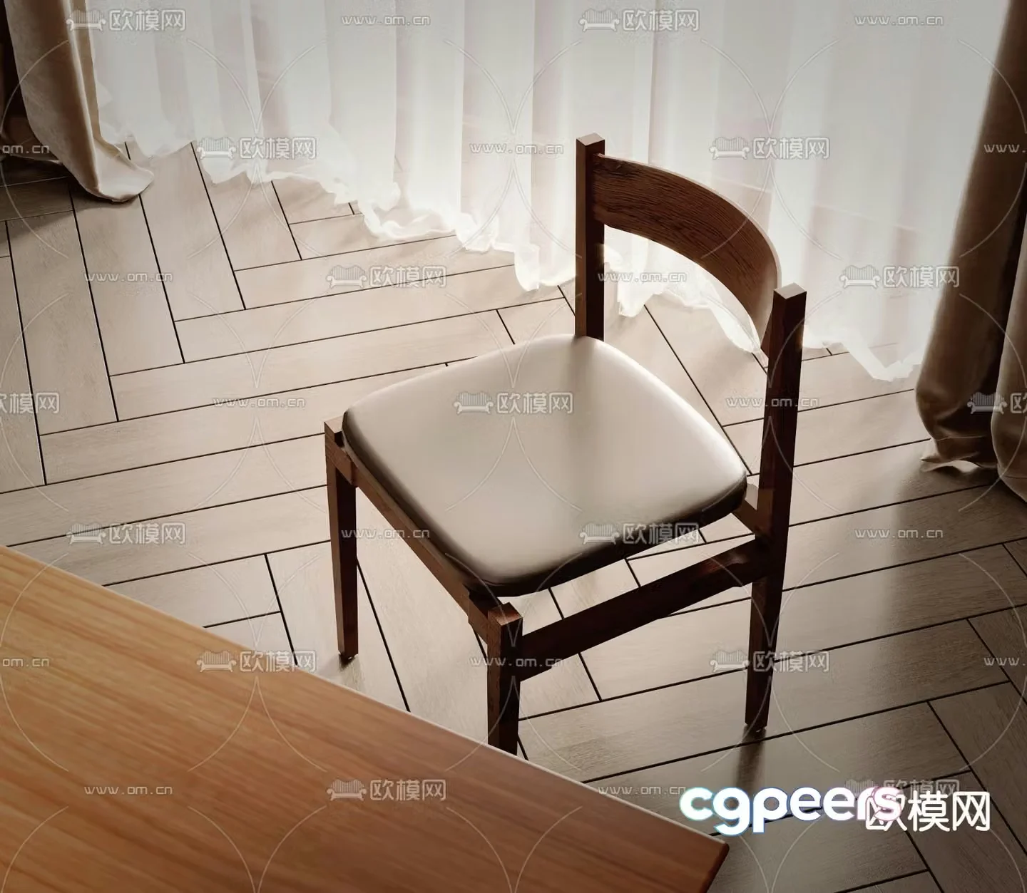 Wabi-sabi style leisure chair 3d model