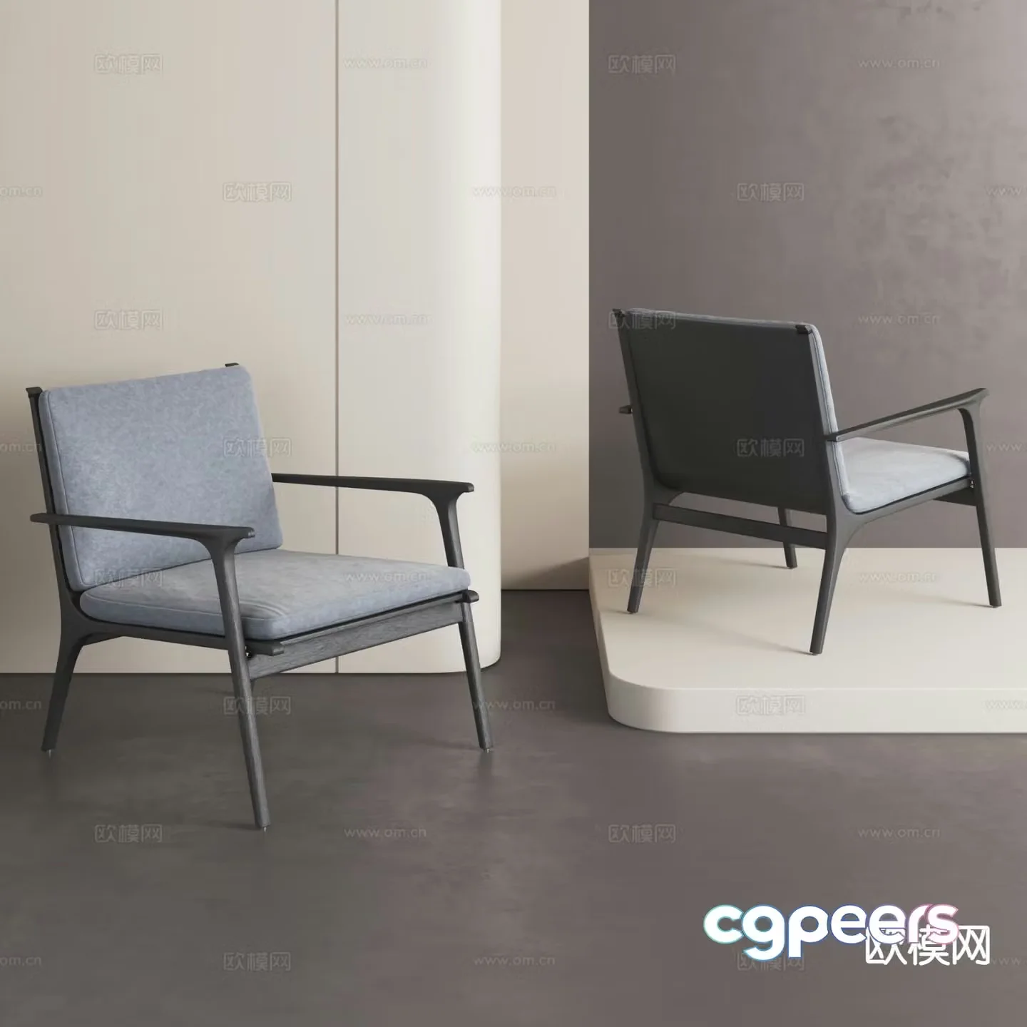 Italian style leisure chair armchair leather chair 3d model