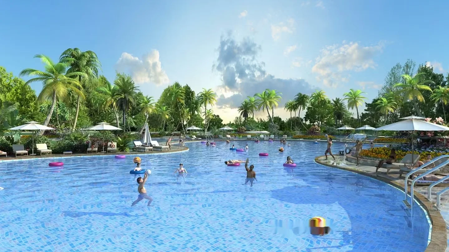 Large Outdoor Pool 3D Model – 13384 – VRAY Render