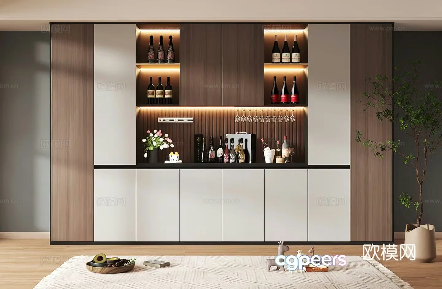 Wine cabinet design Wine cabinet red wine cabinet bar wine cabinet partition wine cabinet 3D model