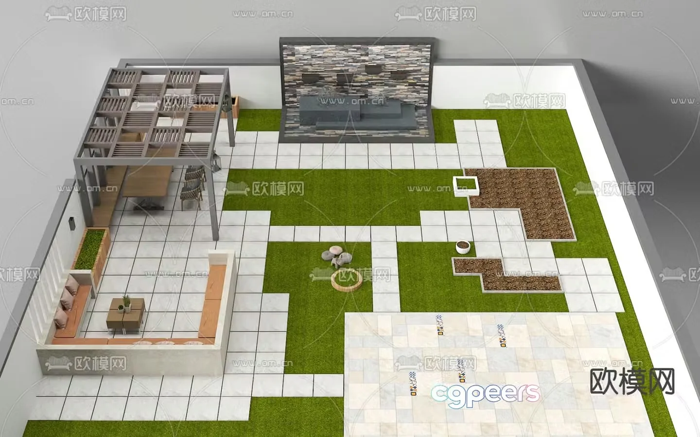 Courtyard landscape courtyard garden 3d model