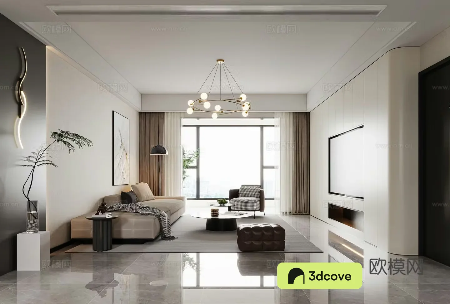 Modern simple living restaurant sofa coffee table combination restaurant wine cabinet